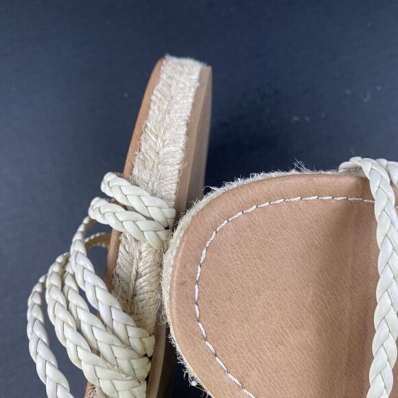 Madewell Women’s Kathryn Braided Leather Espadrille Slide Sandals Ivory Size 9 - Picture 12 of 16
